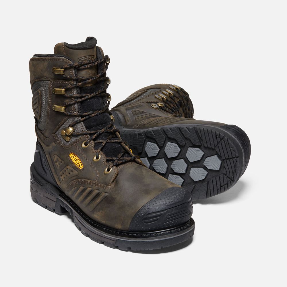 Keen Laarzen Heren Zwart Bruin - Philadelphia 8\" Waterproof (Carbon-Fiber Toe) - 49762-SMCG